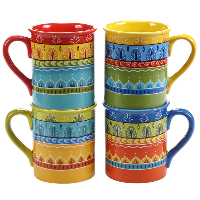 Certified International Valencia 16-ounce Mugs (Set of 4) Assorted Designs