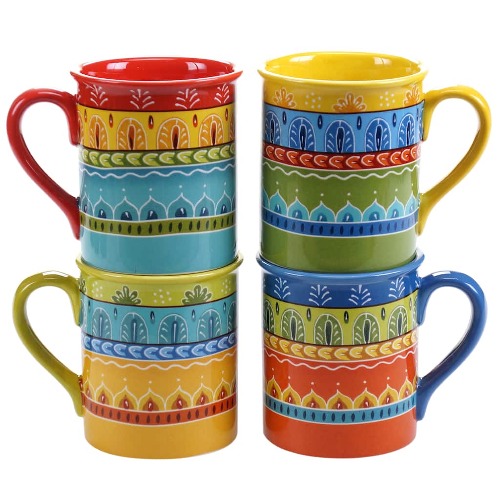 Certified International Valencia 16-ounce Mugs (Set of 4) Assorted Designs