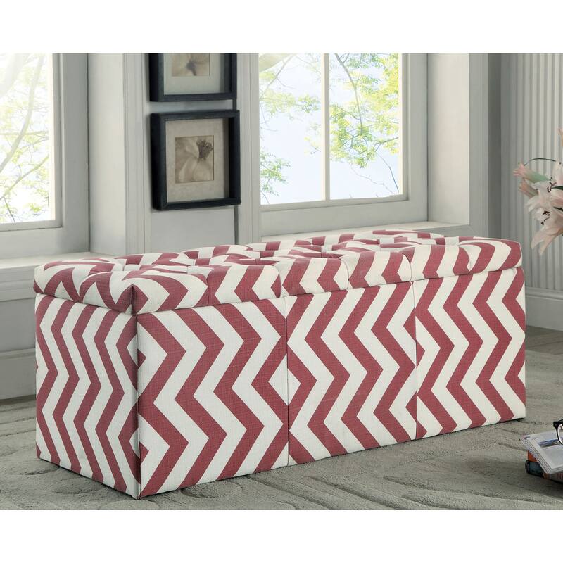 Gede Contemporary Fabric Tufted Life-top Storage Bench by Furniture of America