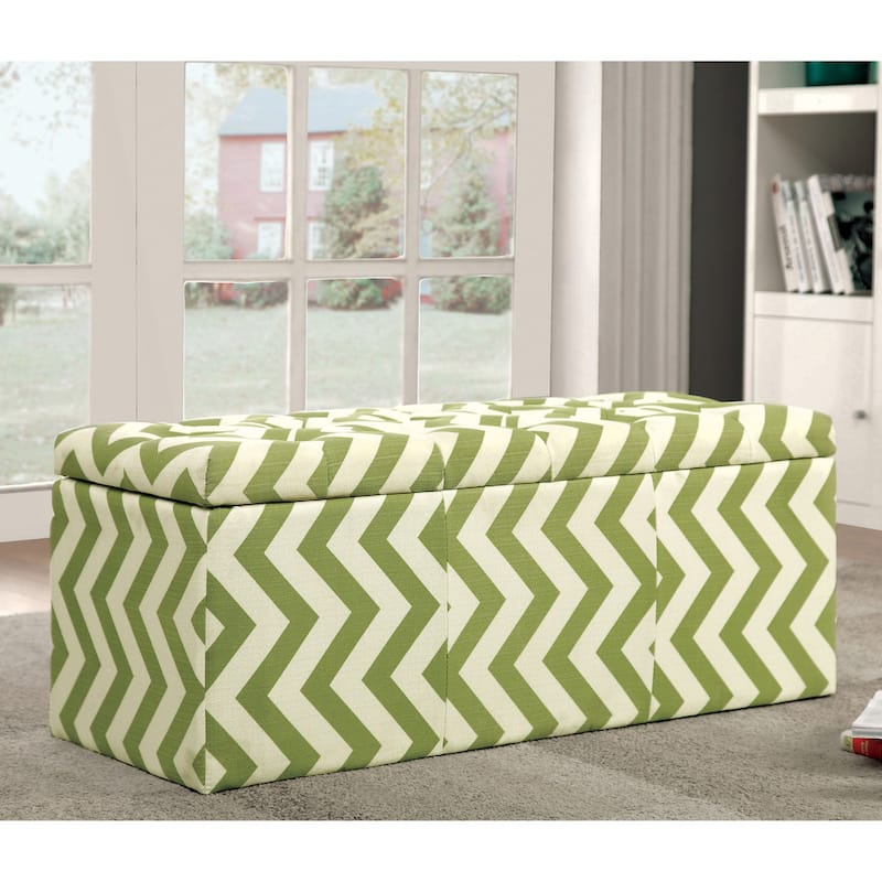 Gede Contemporary Fabric Tufted Life-top Storage Bench by Furniture of America