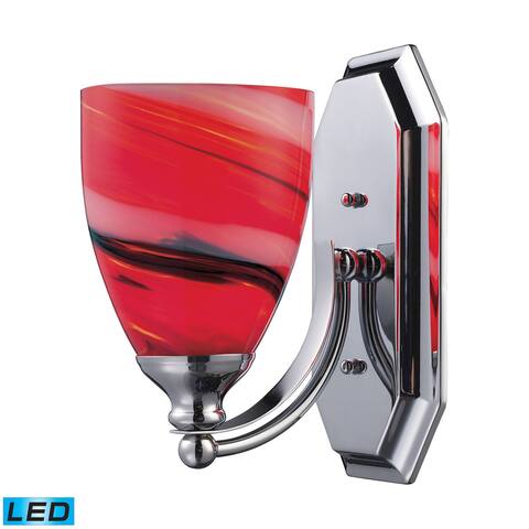 Elk Bath and Spa 1-light LED Vanity in Polished Chrome and Candy Glass