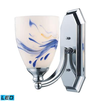 Elk Bath and Spa 1-light LED Vanity in Polished Chrome and Mountain Glass