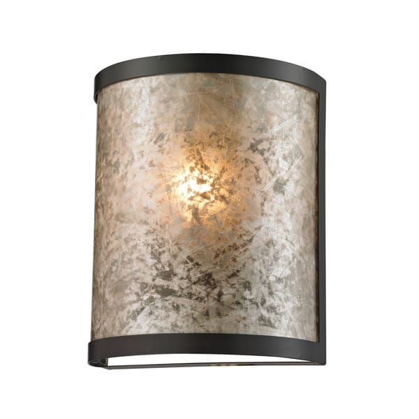 Elk Mica 1 Light Wall Sconce In Oil Rubbed Bronze And Tan Mica Overstock 11446281