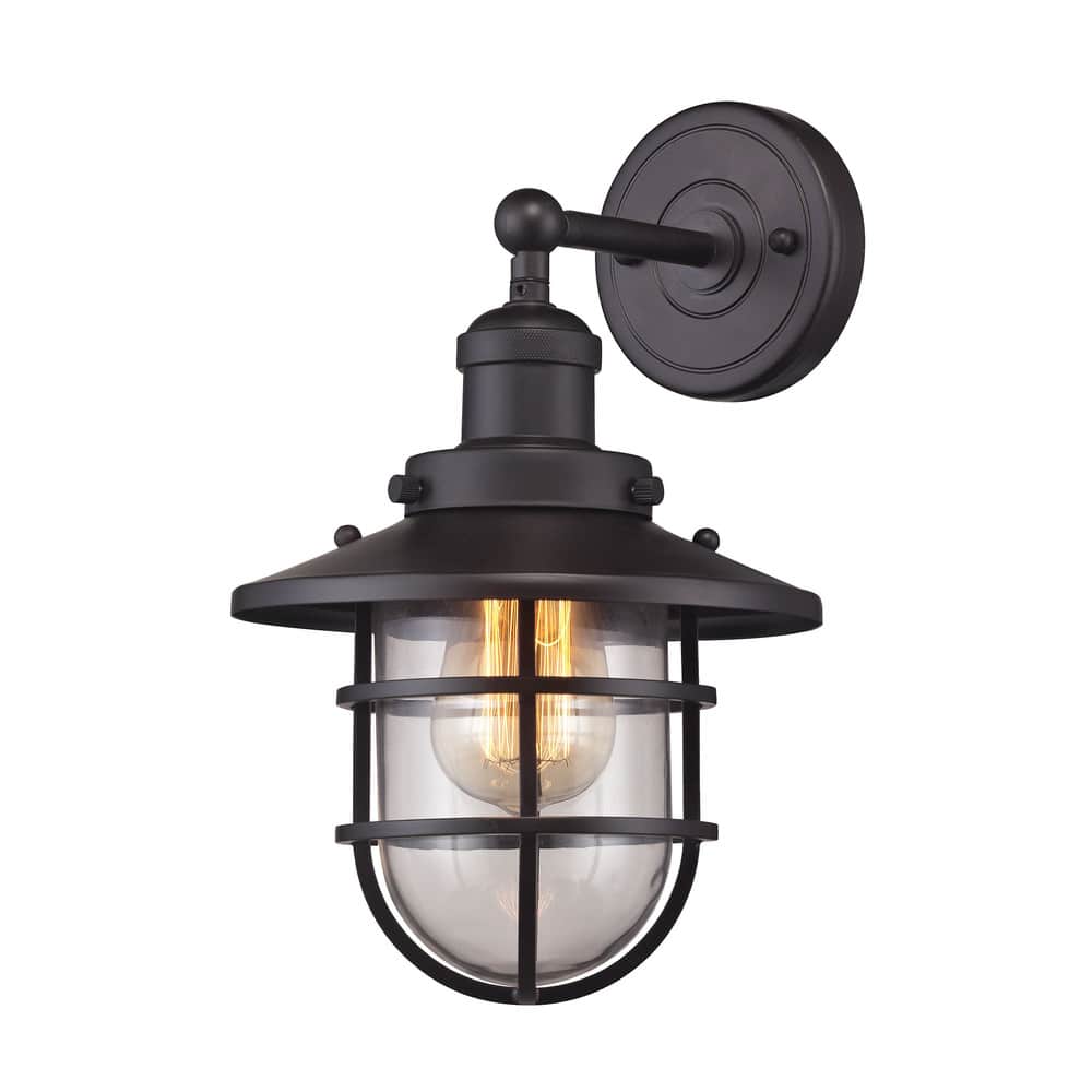 Elk Home Seaport Oil Rubbed Bronze With Clear Glass 1 Light Sconce