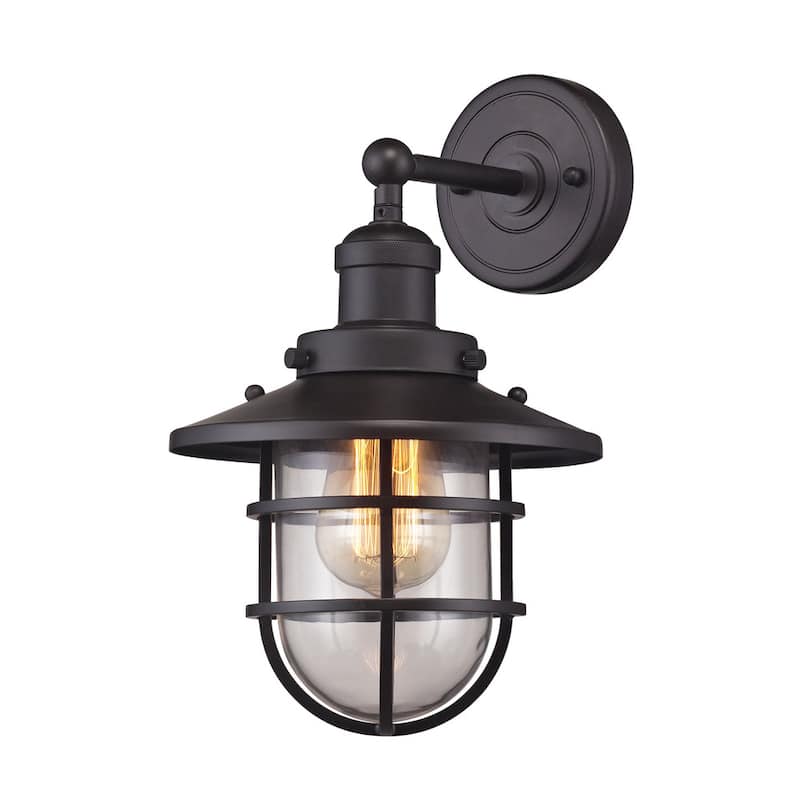 Elk Home Seaport Oil Rubbed Bronze With Clear Glass 1 Light Sconce