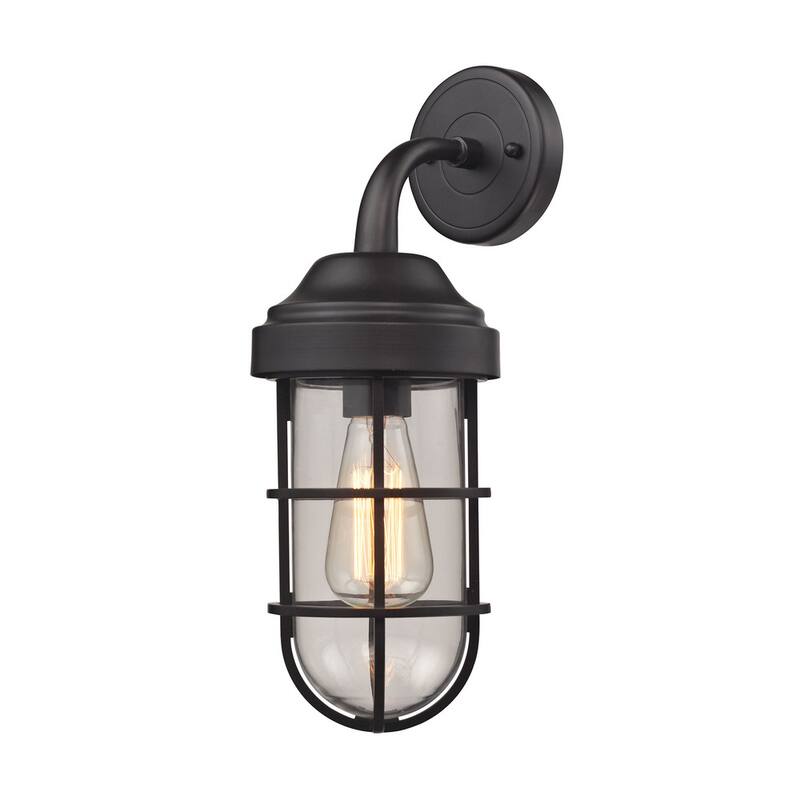 Elk Home Seaport Oil Rubbed Bronze With Clear Glass 1 Light Sconce