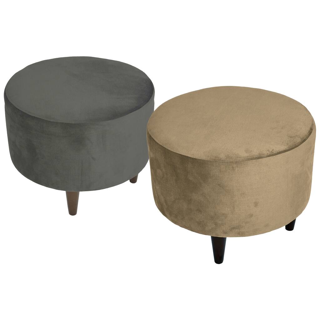 MJL Furniture Sophia ENNIS Round Upholstered Ottoman