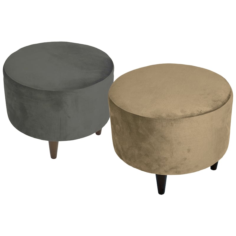 MJL Furniture Sophia ENNIS Round Upholstered Ottoman