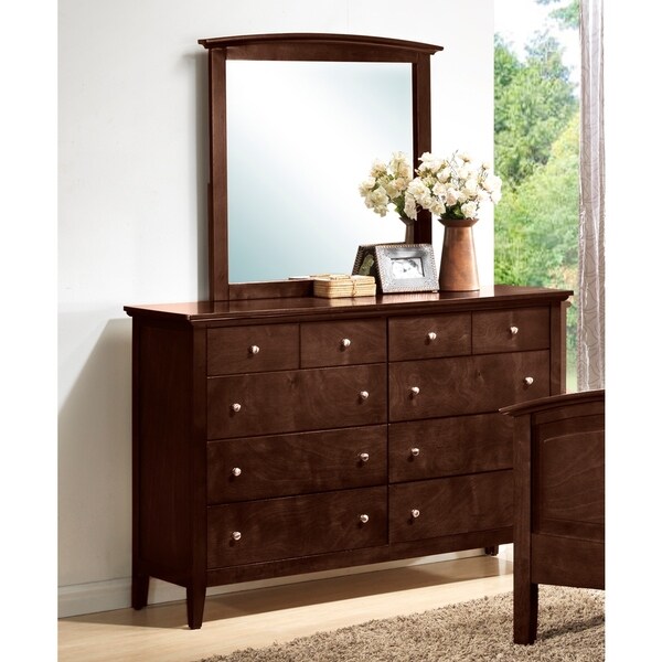 Shop LYKE Home Whitney Brown Dresser and Mirror Set - Free Shipping ...