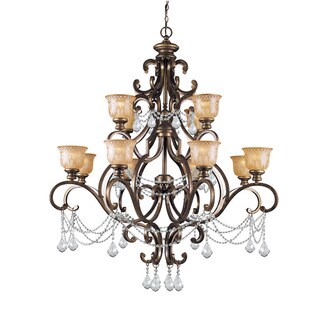 Norwalk 12-light Bronze Umber/ Swarovski Strass Crystal Chandelier ...