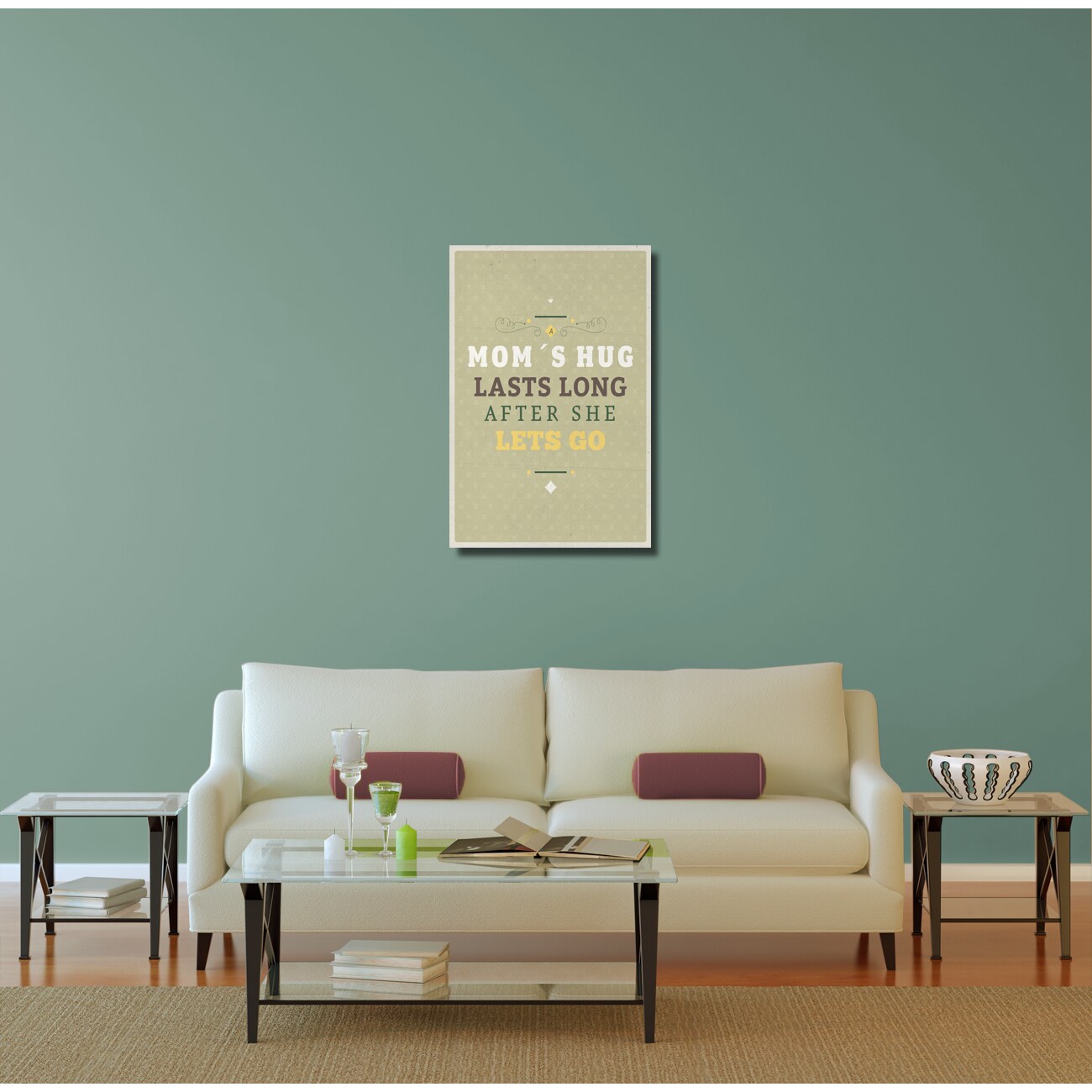 American Flat Mom S Hug Gallery Wrapped Canvas Wall Art Overstock