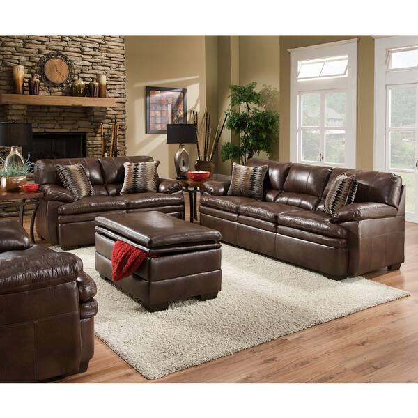 Simmons Upholstery Editor Brown Bonded Leather Sofa Brown Bonded Leather Sofa