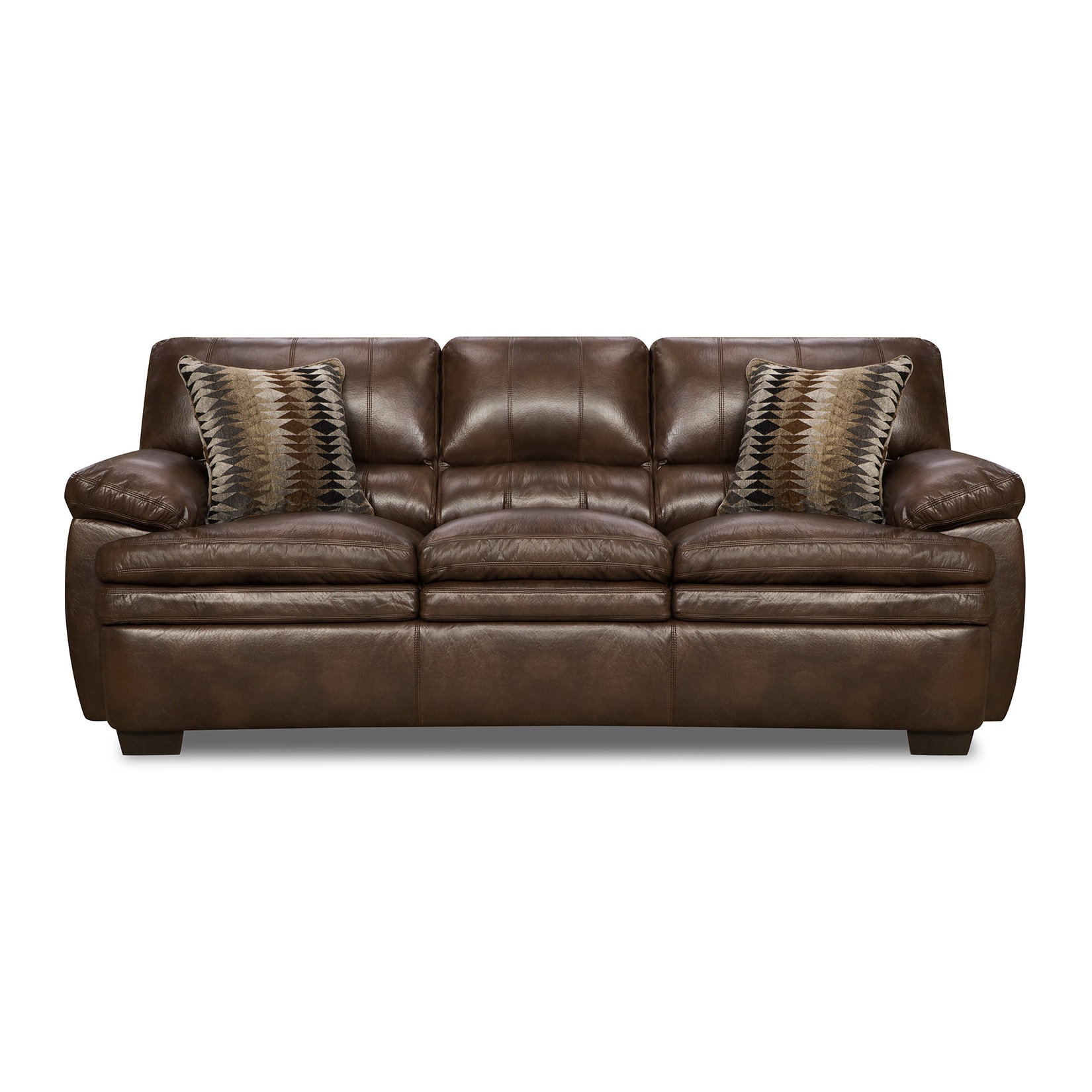 Shop Simmons Upholstery Editor Brown Bonded Leather Sofa - Shop Simmons Upholstery Editor Brown Bonded Leather Sofa