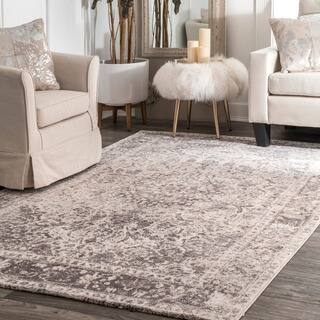Microfiber 8 X 10 Area Rugs Online At Our The Gray Barn Rosasharn Vintage Faded Medallion Beige Rug 7 6