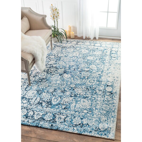 nuLOOM Vintage Faded Adileh Blue Rug (4' x 6') - 4' x 6'