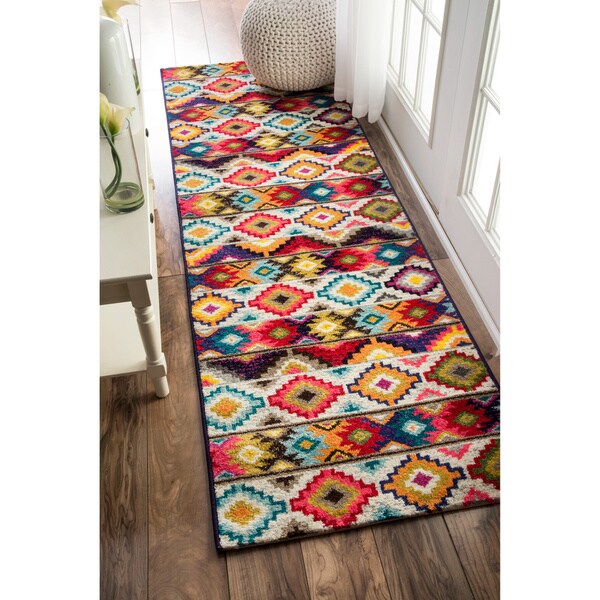 Shop nuLOOM Retro Tribal Diamonds Multi Runner Rug 2'5 x 8' On Sale