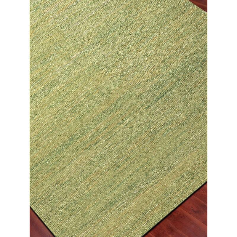 Hand-woven Menlo Park Sage Green Saree Silk Rug (5' x 8') - 5' x 8'