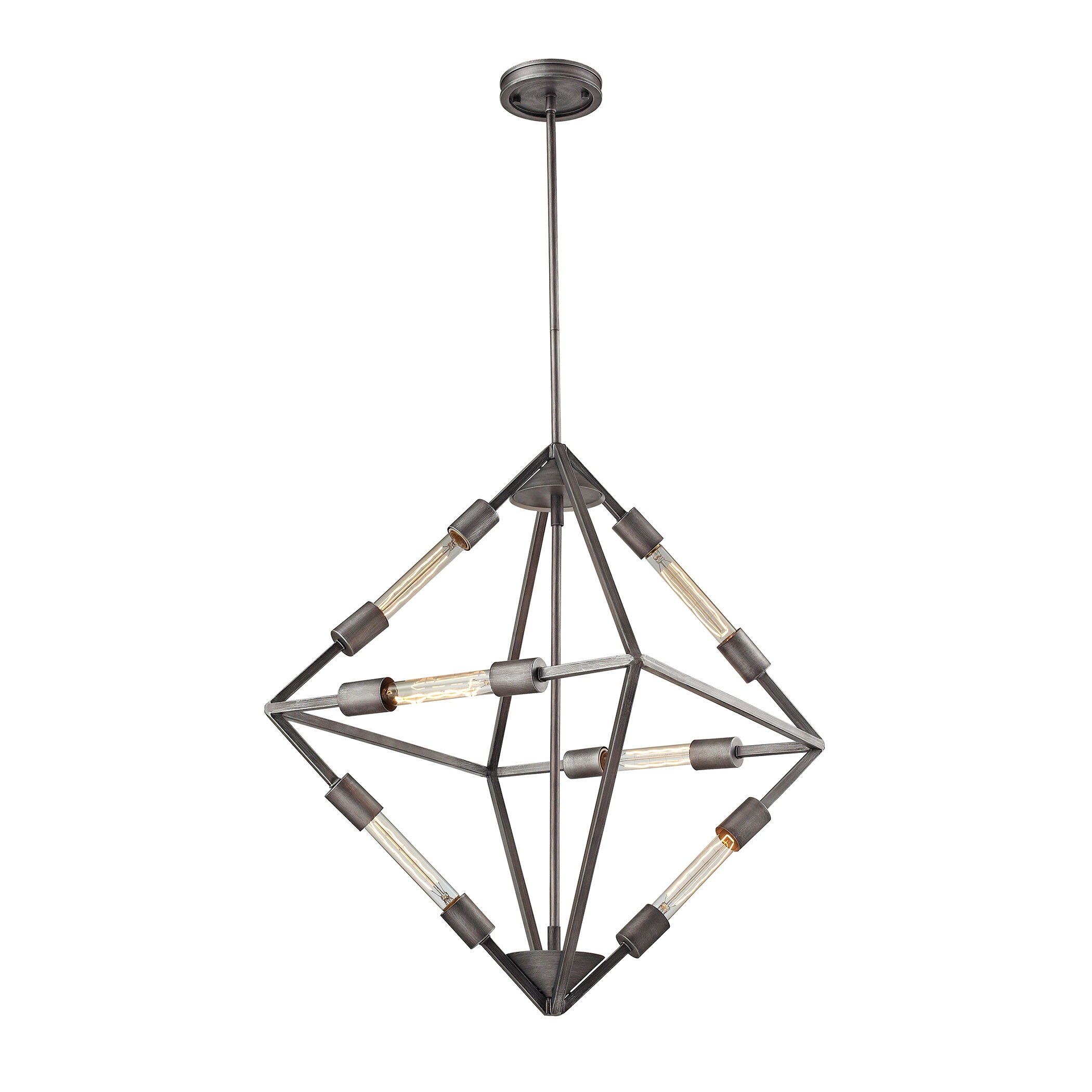 Elk Laboratory 6-light Chandelier in Weathered Zinc - Bulbs Included (Weathered Zinc) - Chandeliers For Bedrooms by Overstock.com