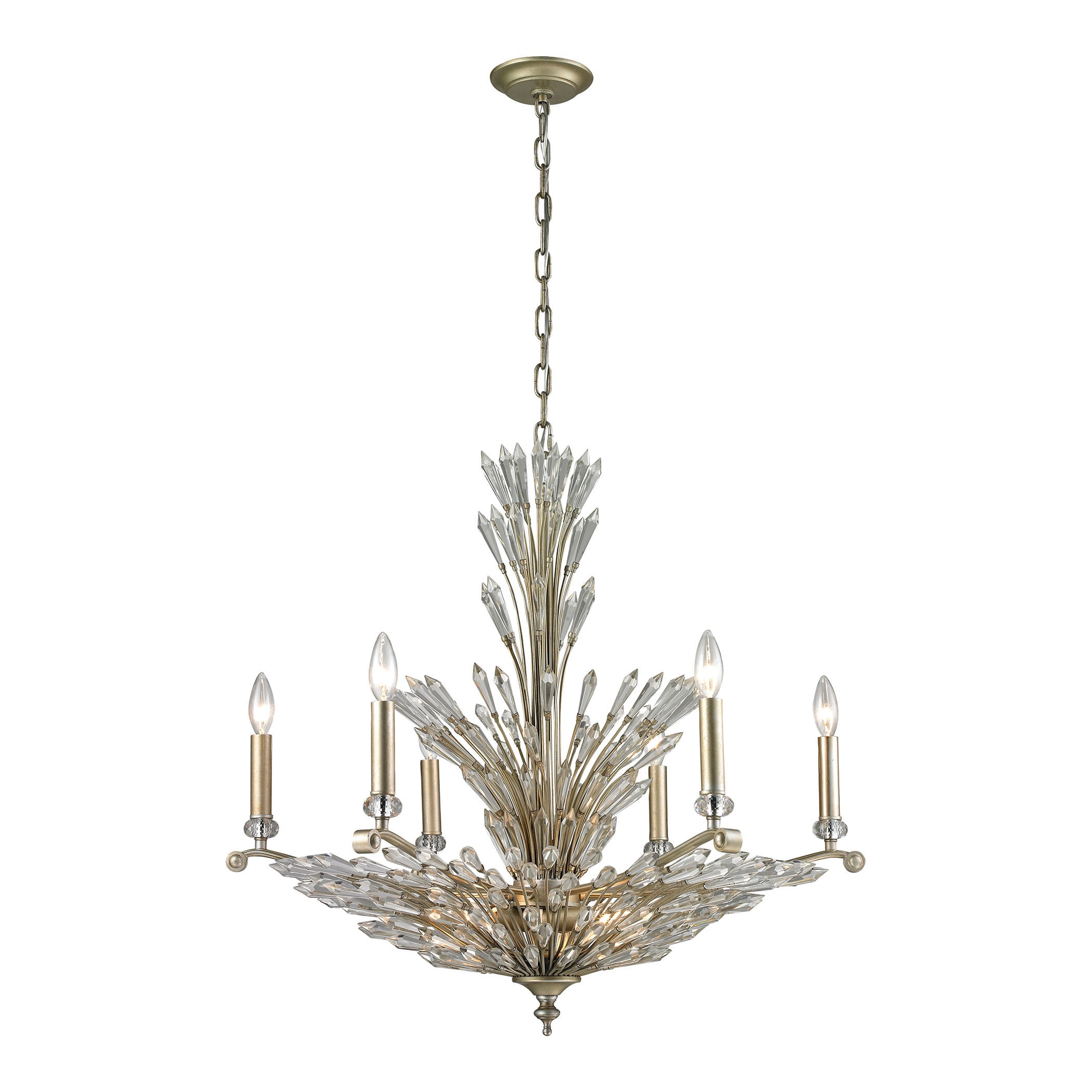 Elk Viva Natura 9-light Chandelier in Aged Silver (Aged Silver) - Chandeliers For Bedrooms by Overstock.com