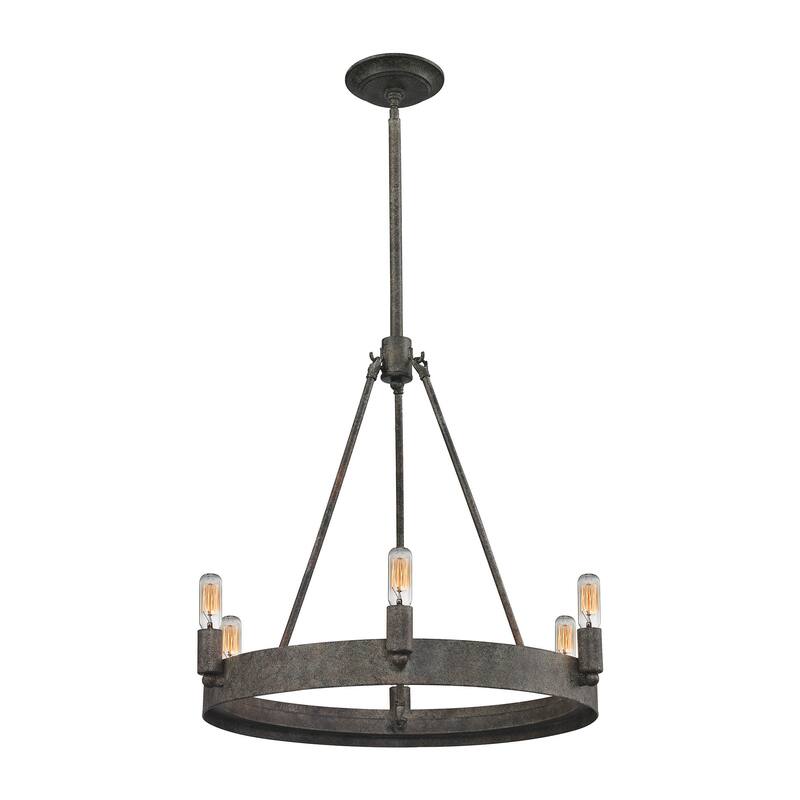 Elk Home Lewisburg Malted Rust Metal 6 Light Chandelier