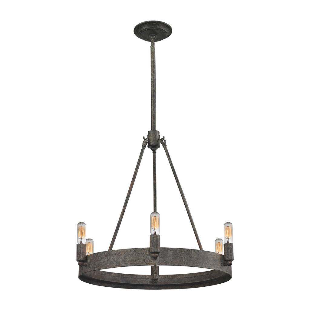 Elk Home Lewisburg Malted Rust Metal 6 Light Chandelier