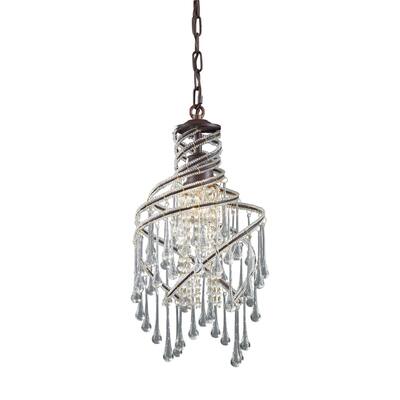 Elk Elise 1-light Pendant in Rust with Crystal Accents