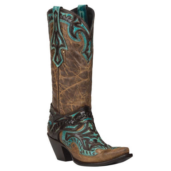 Shop Black Star EUREKA (Brown/Turquoise) Women&#39;s Cowboy Boots - On Sale - Free Shipping Today ...