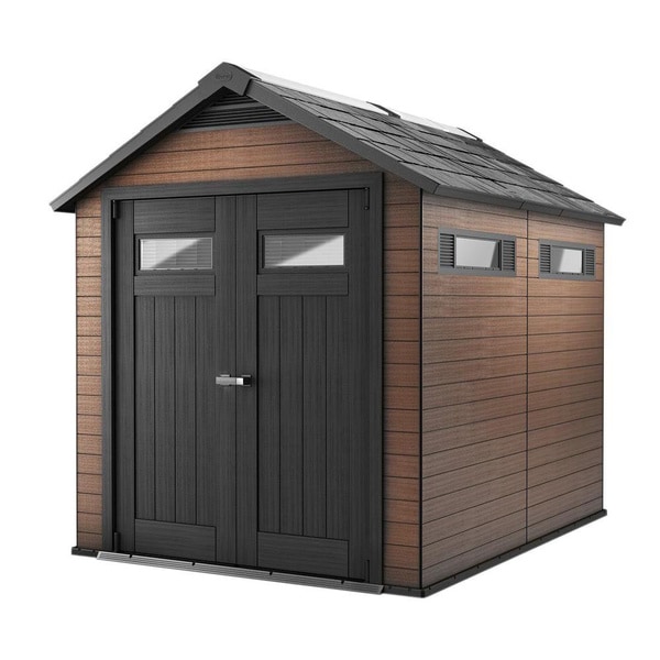... foot Wood and Plastic Outdoor Yard Garden Composite Storage Shed