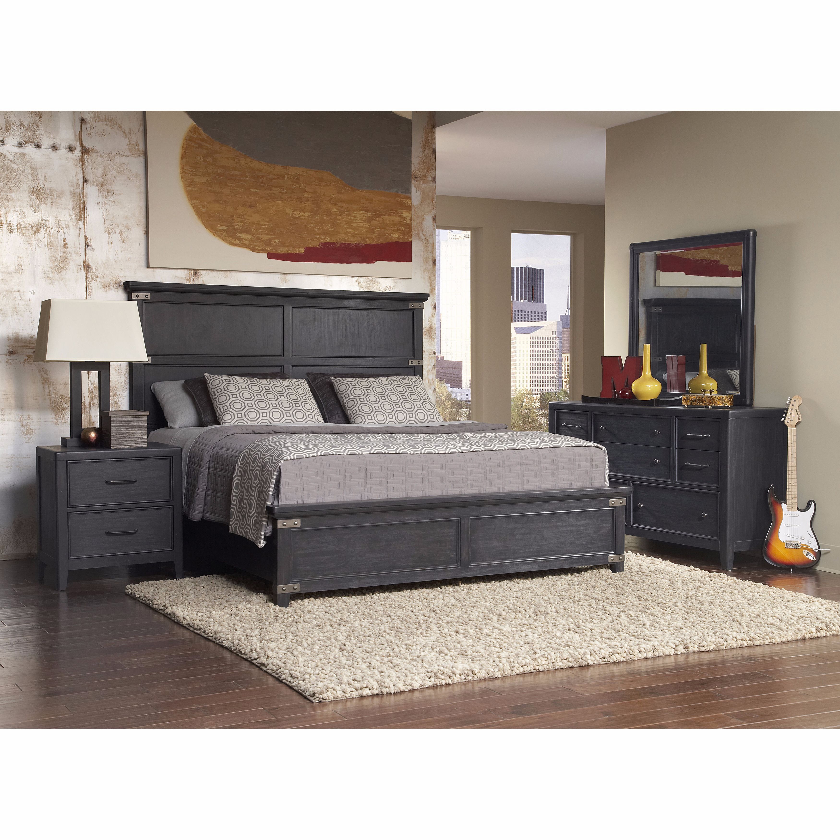 Hampton Charcoal Queen-size Bed