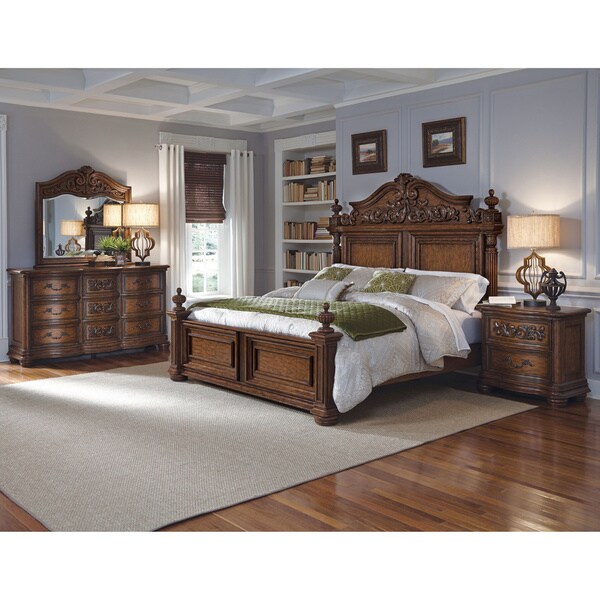 Shop Davenport Pecan Kingsize Bed Free Shipping Today Overstock