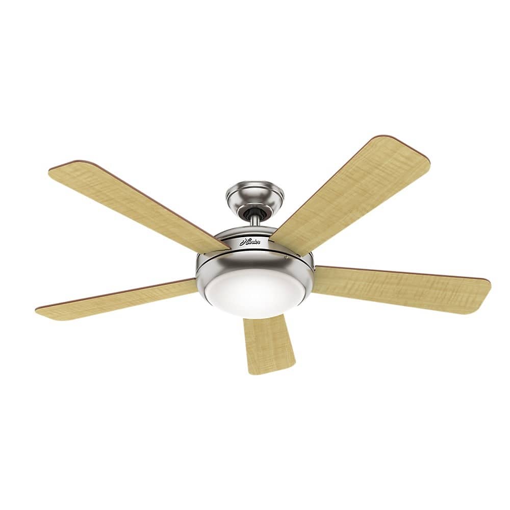 Hunter Fan Palermo 52-inch Brushed Nickel Fan with 5 Cherry/ Maple Reversible Blades - Silver