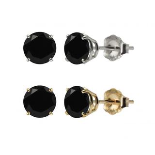 Onyx Gemstone Earrings Online At Our Best 10k White Or Yellow Gold 6mm Round Black Onyx Stud Earrings