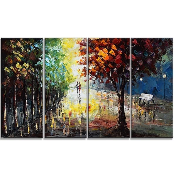 Shop Hand Painted Landscape Forest Colors Of Nature 48x28 4