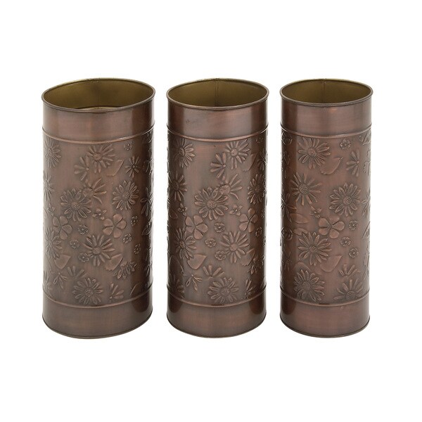 Copper Grove Seymour Floral Themed Umbrella Stands (Set of 3)