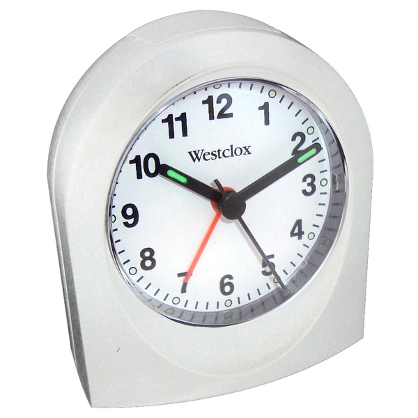 Westclox White Bedside or Travel Analog Alarm Clock