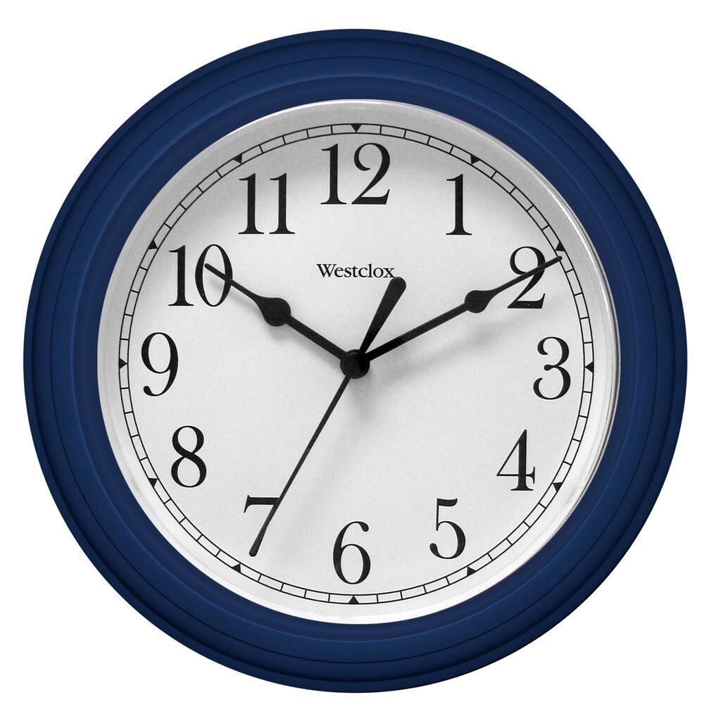 Westclox 9.5-inch Blue Stepped Case Decorative Wall Clock