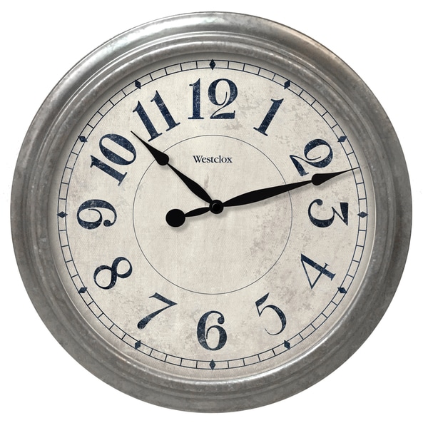 Shop Westclox 15.5-inch Round Decorative Galvanized Finish Wall Clock ...