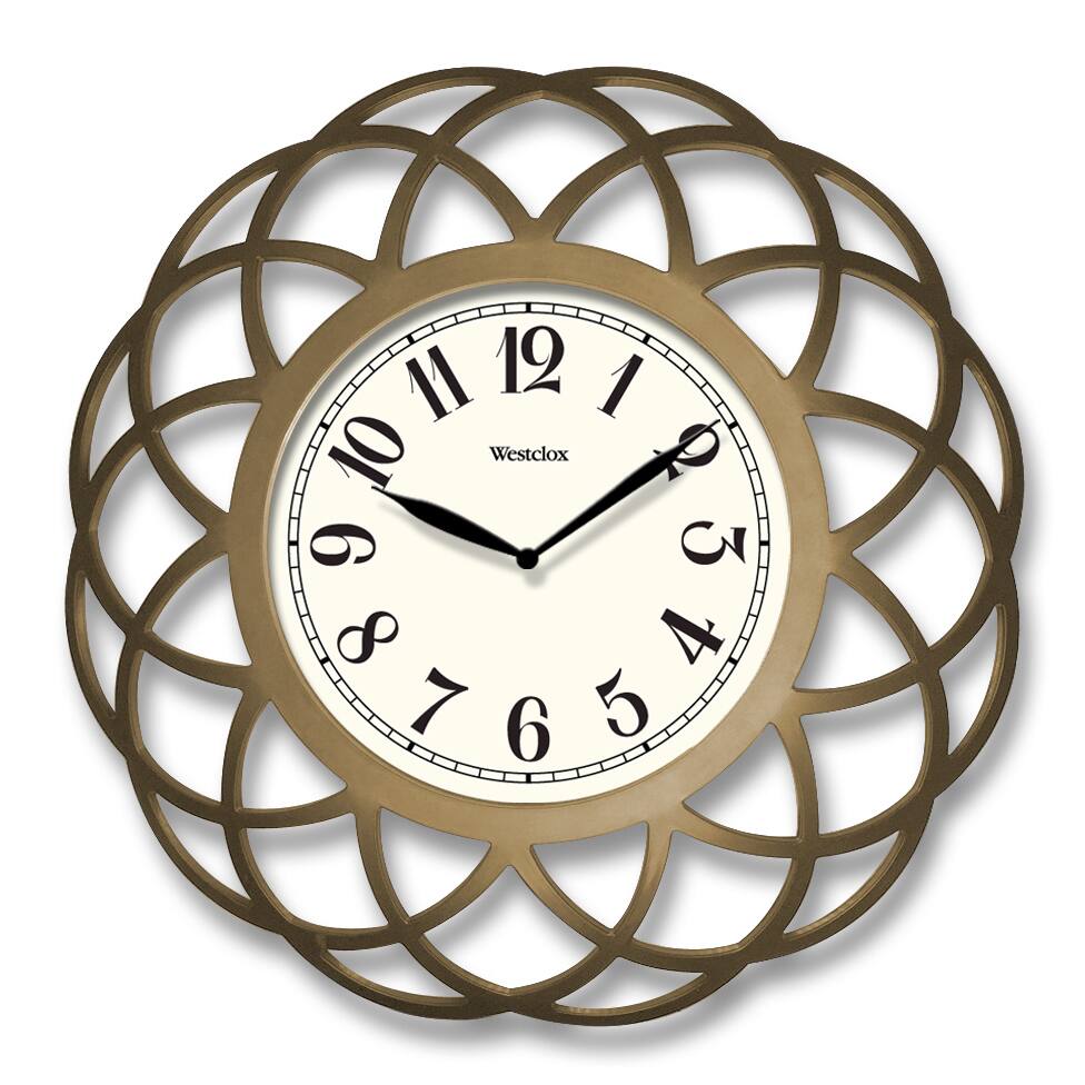 Westclox 14" Gold Satin Finish Spiral Wall Clock