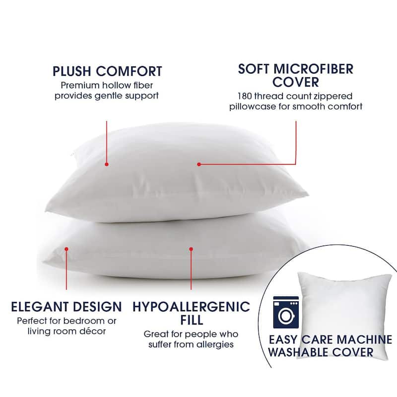 Cheer Collection White 26 x 26 Euro Square Pillow (Set of 2)