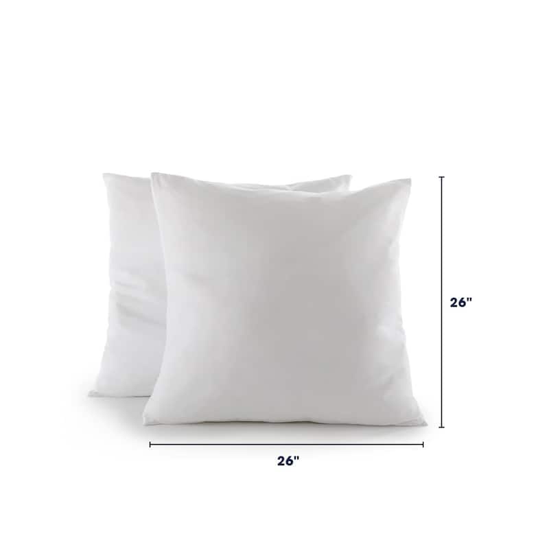 Cheer Collection White 26 x 26 Euro Square Pillow (Set of 2)