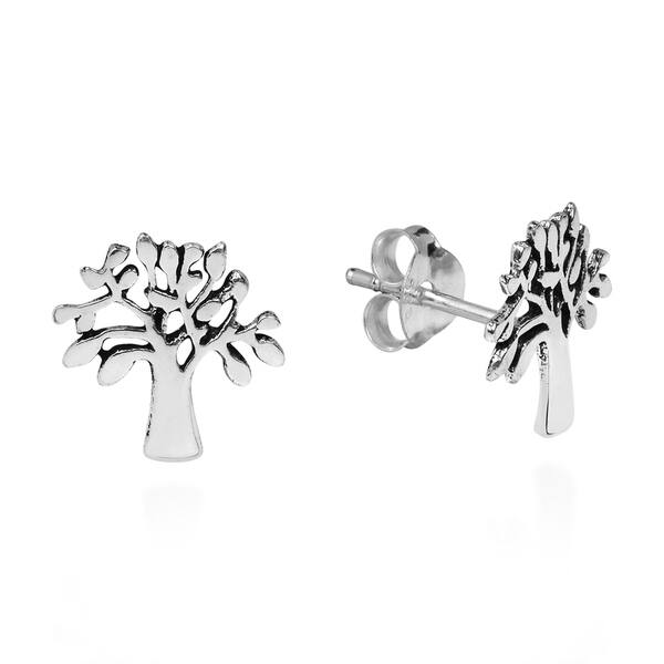 PAIR STERLING SILVER 925 TREE OF LIFE EARRINGS 6 MM EAR POSTS STUDS PAIR STERLING SILVER 925 TREE OF LIFE EARRINGS 6 MM EAR POSTS STUDS