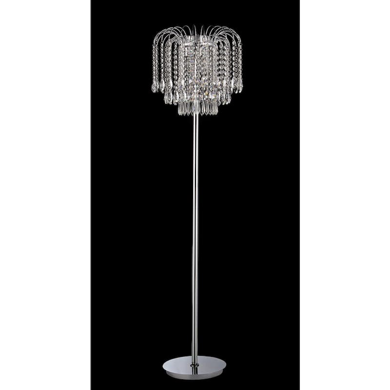 Xyrisse 4-light Crystal 58-inch Chrome Floor Lamp