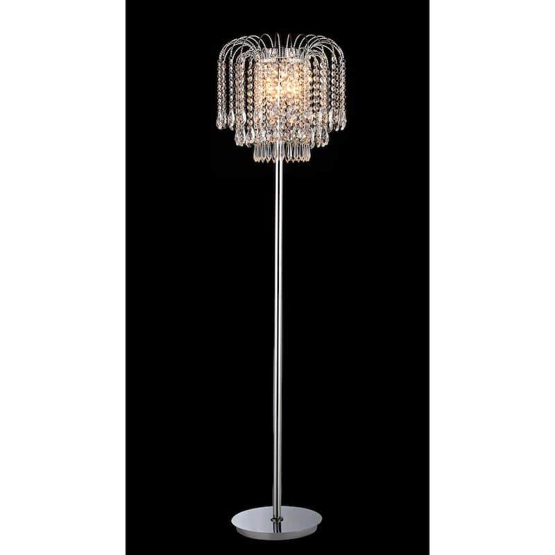 Xyrisse 4-light Crystal 58-inch Chrome Floor Lamp