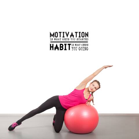 Motivation Gets You Started' 24 x 12-inch Wall Decal