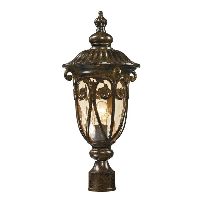 Elk Home Logansport Bronze With Water Glass 1 Light Post Light