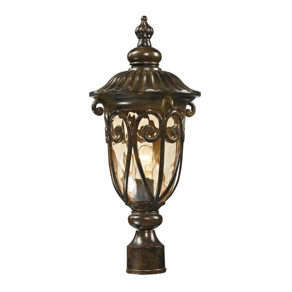 Elk Home Logansport Bronze With Water Glass 1 Light Post Light
