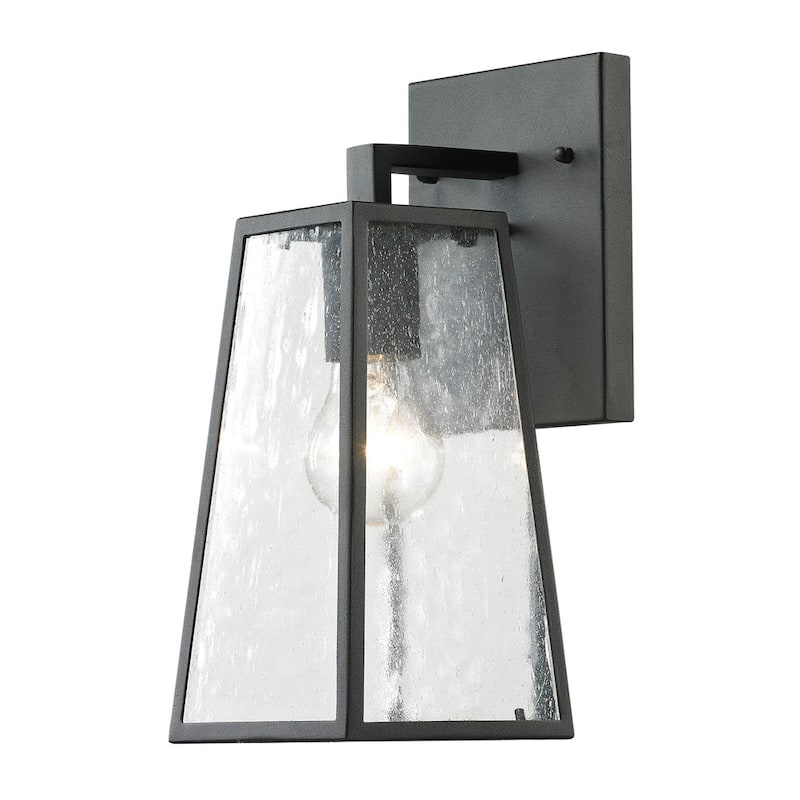Elk Home Meditterano Matte Black With Seedy Glass 1 Light Wall Sconce