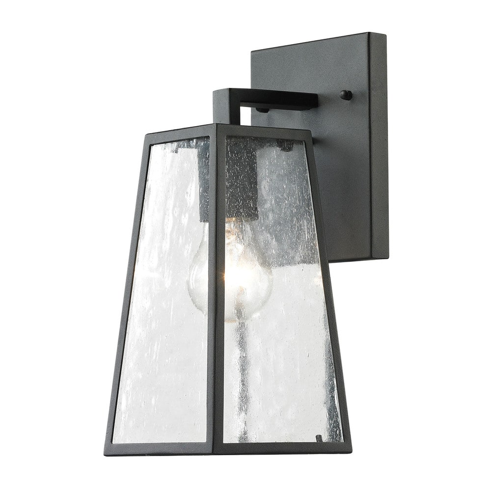 Elk Home Meditterano Matte Black With Seedy Glass 1 Light Wall Sconce