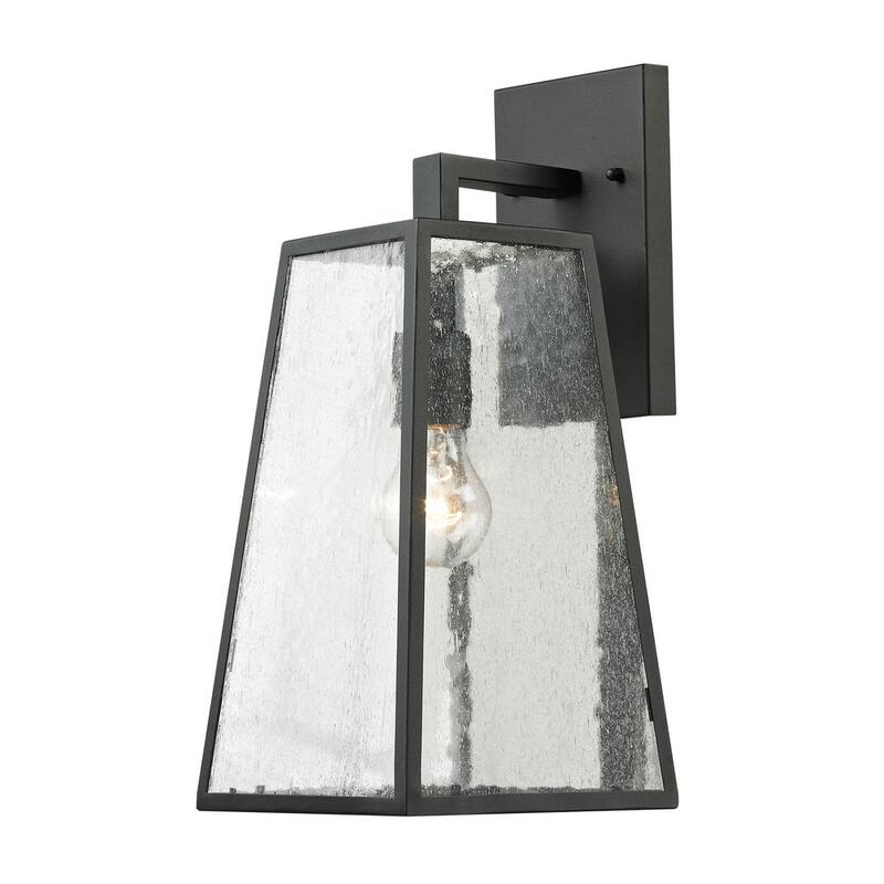 Elk Home Meditterano Matte Black With Seedy Glass 1 Light Wall Sconce
