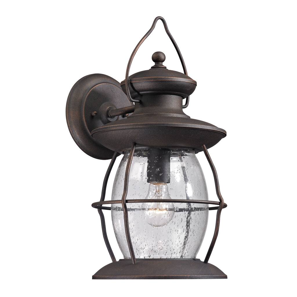 Elk Home Village Lantern Coal With Seedy Glass 1 Light Wall Sconce